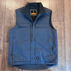 Hawx Vest Work Gear Sherpa Lined Canvas Mens Small Grey Western Workwear
